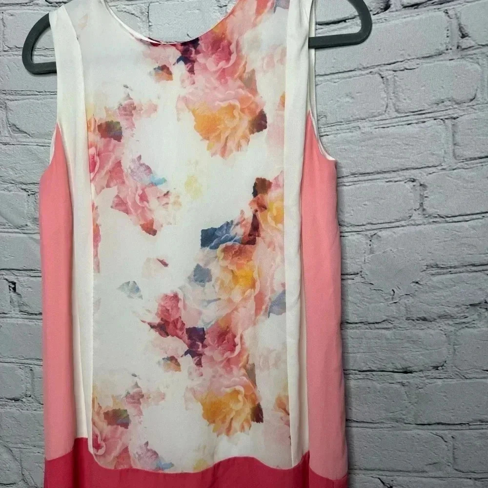 Dalia Pink Floral Crewneck Shift Dress Women’s size 6 - Picture 4 of 10